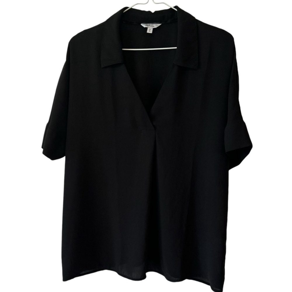 Reitmans Women's Professional Career Top Black - light see trought - Medium